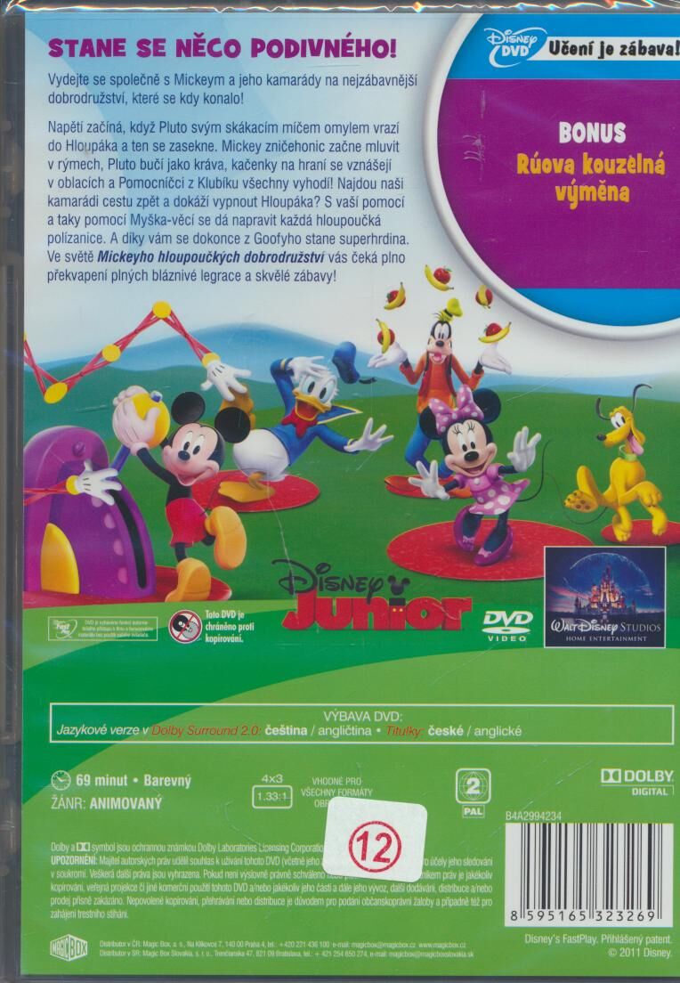 Mickeyho klubik: Mickeyho hloupoucka dobrodruzstvi DVD / Mickey Mouse  Clubhouse: Mickey's Super Silly Adventures (czech version)