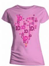 ONE DIRECTION =T-SHIRT=  - TR HEART LOGO - GIRLIE/PINK