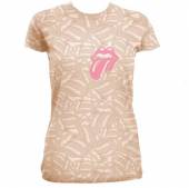 ROLLING STONES =T-SHIRT=  - TR TONGUES ALL OVER SAND -S-