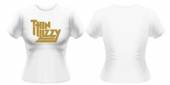 THIN LIZZY =T-SHIRT=  - TR GOLD SPARKLE LOGO -S-