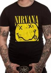 NIRVANA =T-SHIRT=  - TR BOX SMILEY -L- BLACK