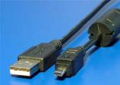  Kabel USB A-miniUSB, 8pin, Panasonic, Nikon UC-E6, Olympus CB-USB7, Minolta USB-2, USB-3, 1,8m, černý - suprshop.cz