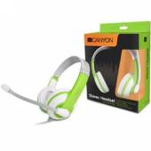  CANYON CNS-CHSU2WG, USB HEADSET, SLÚCHADLA S MIKROFÓNOM, BIELO-ZELENÉ - supershop.sk