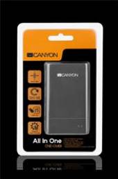  CANYON CNE-CMB1 COMBO ČÍTAČKA KARIET/3-PORT HUB, USB2.0, EXTERNÁ , ŠTÍHLA, ŠEDÁ - supershop.sk