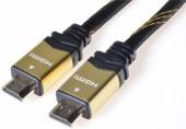  Kabel propojovací HDMI 1.4 + Ethernet, textilní povrch, zlacené konektory, 1,5m - suprshop.cz