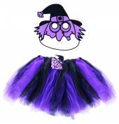  Karnevalový kostým čarodějnice/halloween fialová - sukně + maska - supershop.sk
