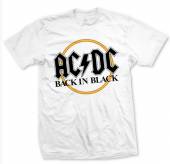 AC/DC =T-SHIRT=  - TR BACK IN BLACK -S- WHITE