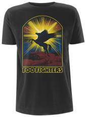 FOO FIGHTERS =T-SHIRT=  - TR WINGED HORSE -L- BLACK