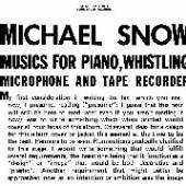 MICHAEL SNOW  - VINYL MUSIC FOR PIAN..