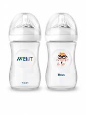  Kojenecká láhev Avent Natural + láhev Čím budu Boss 260ml Transparentní  - supershop.sk