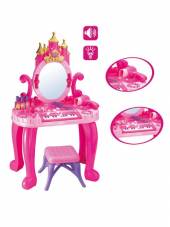  Dětský toaletní stolek s pianem a židličkou Bayo + příslušenství 13 ks Růžová  - supershop.sk
