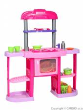  Velká dětská kuchyňka Bayo + příslušenství  32 ks Růžová  - supershop.sk
