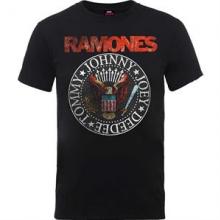 RAMONES =T-SHIRT=  - TR VINTAGE EAGLE SEAL -BLACK-