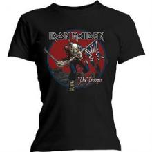 IRON MAIDEN =T-SHIRT=  - TR TROOPER RED SKY -LADY- BLACK T-SHIRT