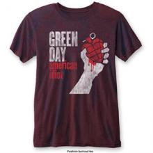 GREEN DAY =T-SHIRT=  - TR AMERICAN IDIOT -VINTAGE NAVY RED