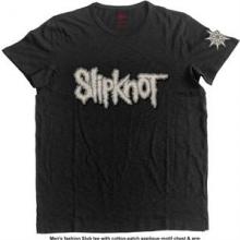 SLIPKNOT =T-SHIRT=  - TR LOGO & STAR APP SLUB