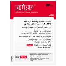  DUPP 1/2016 Zmeny v dani z prijmov a v dani z pridanej hodnoty v roku 2016 [SK] - supershop.sk
