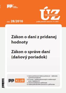  UZZ 28/2016 Zákon o dani z pridanej hodnoty [SK] - supershop.sk