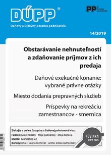  DUPP 14/2019 Obstarávanie nehnuteľností a zdaňovanie príjmov z ich predaja [SK] - supershop.sk