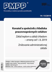  PMPP 14-15/2019 Konateľ a spoločník z hľadiska pracovnoprávnych vzťahov [SK] - supershop.sk